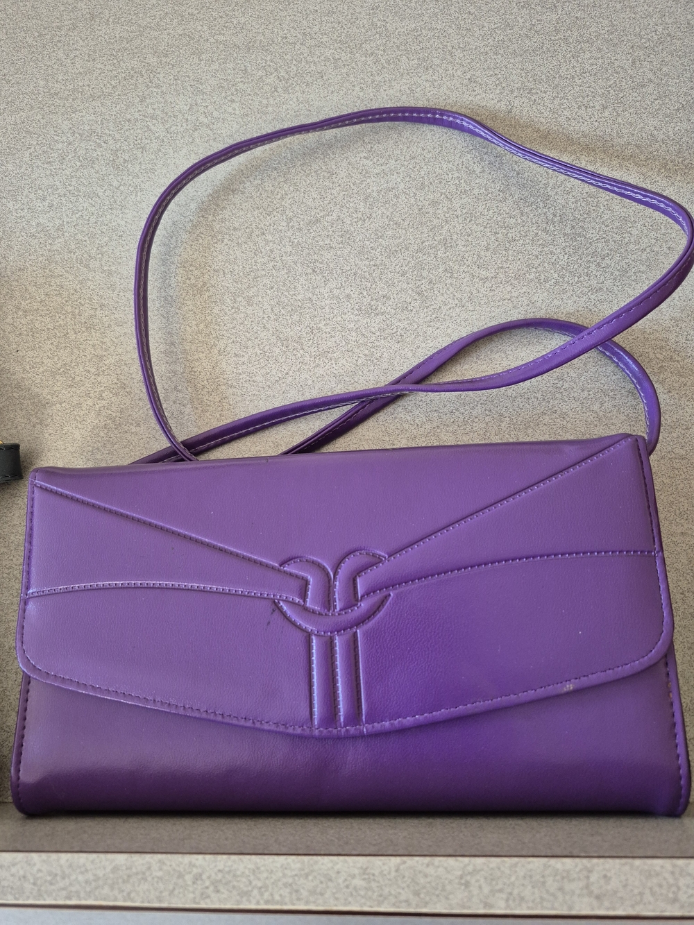 Vintage Retro Calego Purple   Clutch Shoulder Bag